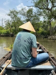 Met een boot op de Mekong Delta