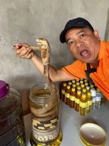 Slang op de markt in de Mekong Delta